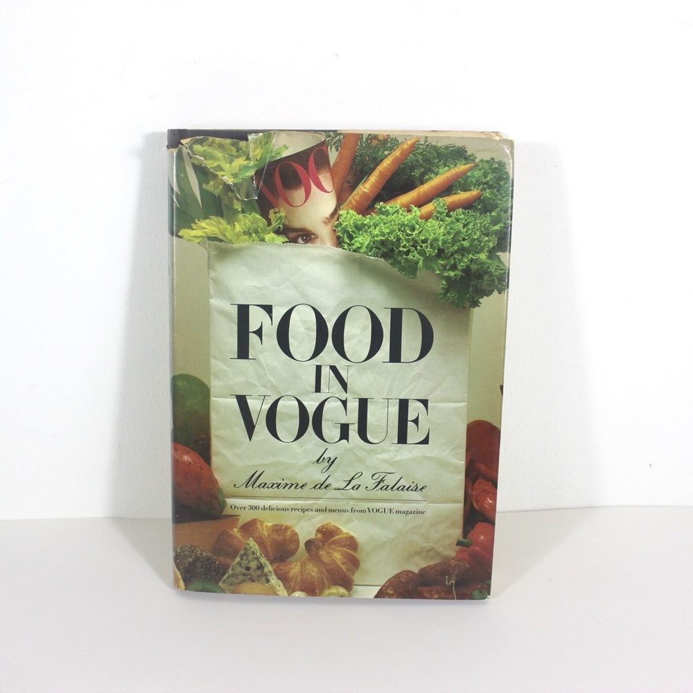 1981 Food in Vogue Linen Hardcover Vintage Cookbook